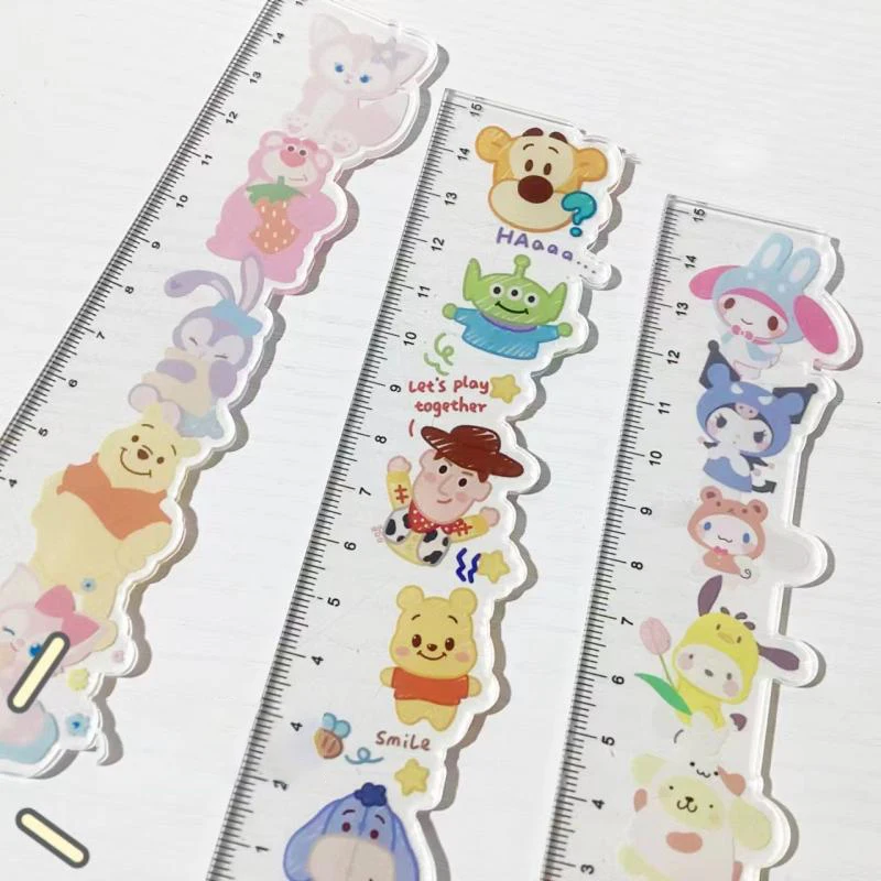 

15Cm Sanrio Ruler Kuromi My Melody Pachacco Ruler Multifunction Drawing Tools Student School Office Supplies School Supplies