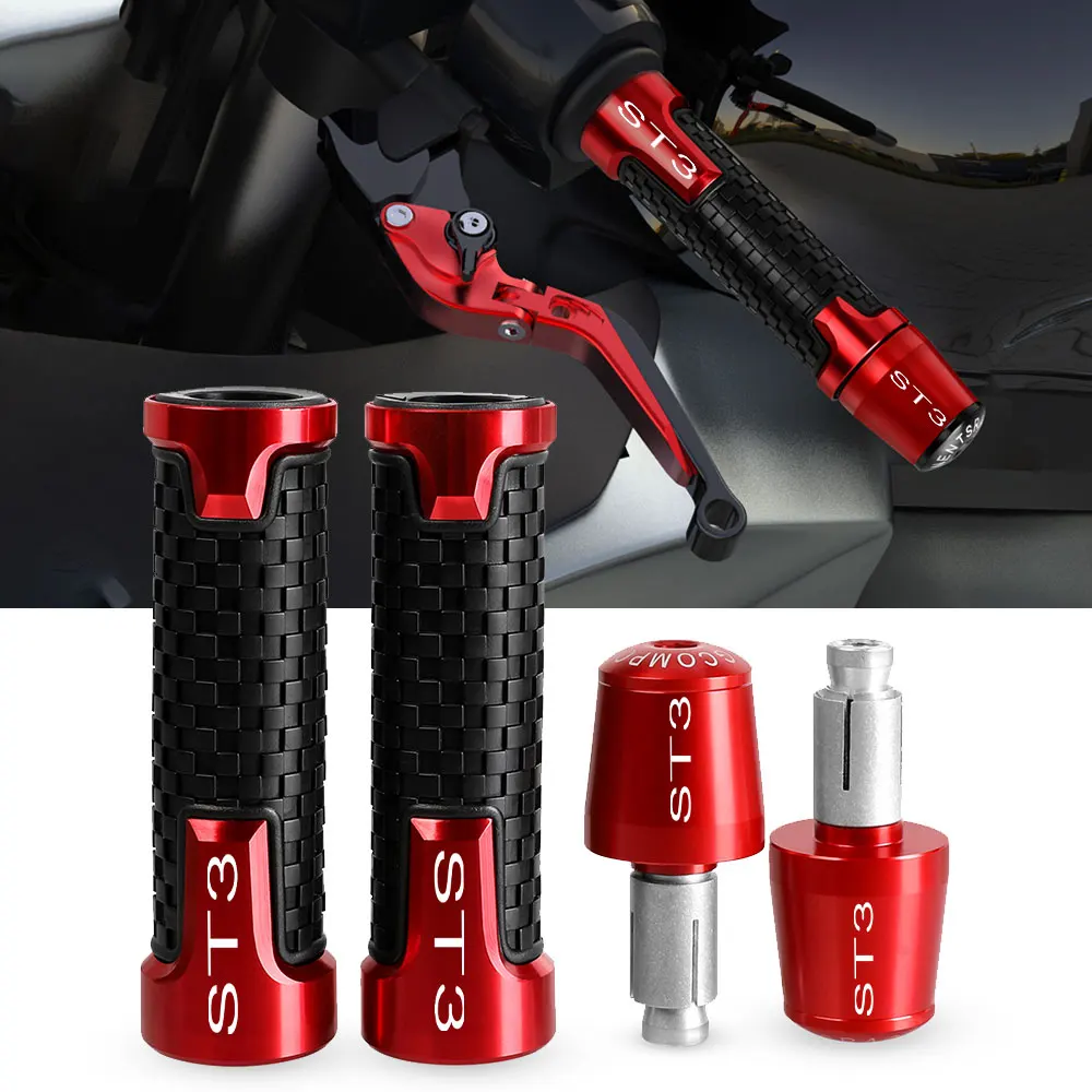 

Handle Grips Ends 7/8" Handlebar Rubber Gel Hand Grips Brake Hands FOR DUCATI ST3 2004 2005 2006 2007 2008 2009 2010 2011 2012