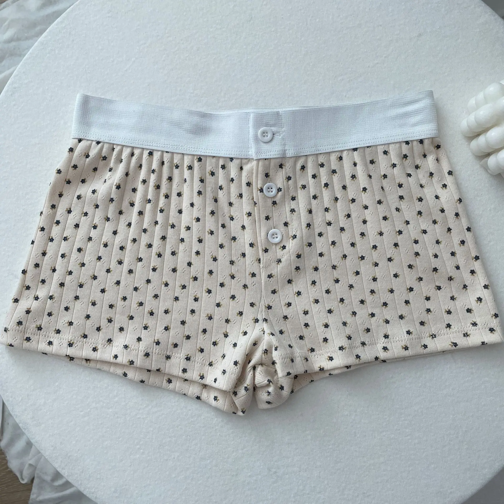 Purple floral shorts