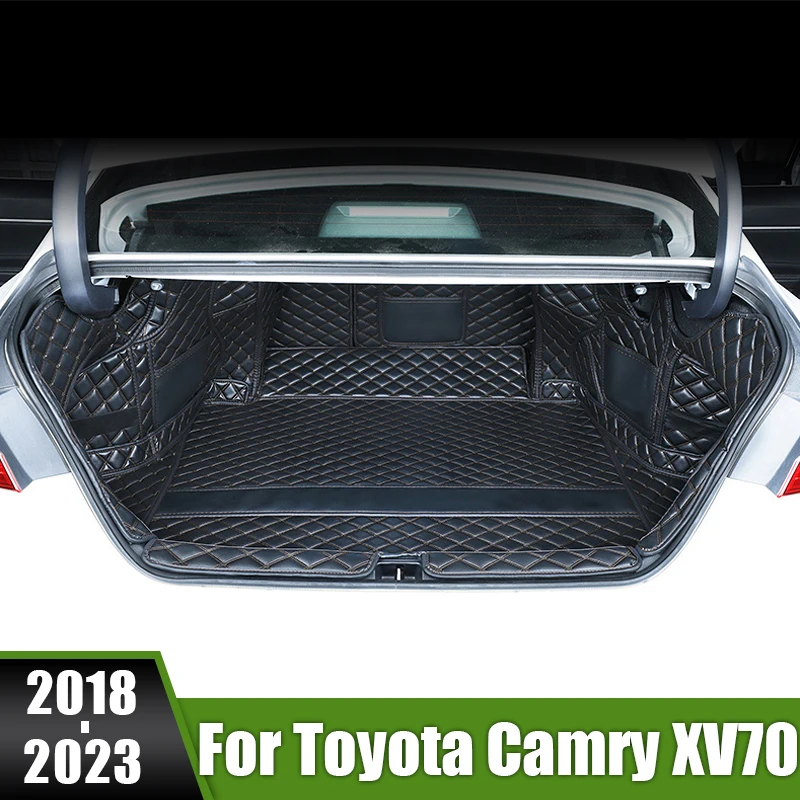 

For Toyota Camry XV70 70 2018 2019 2020 2021 2022 2023 Leather Car Trunk Mats Waterproof Pads Carpets Cargo Protection Liner