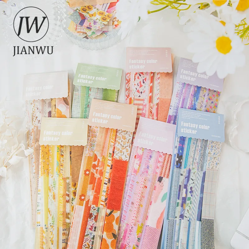 JIANWU 30 шт. маленькая свежая длинная полоса наклейка для журнала DIY Скрапбукинг