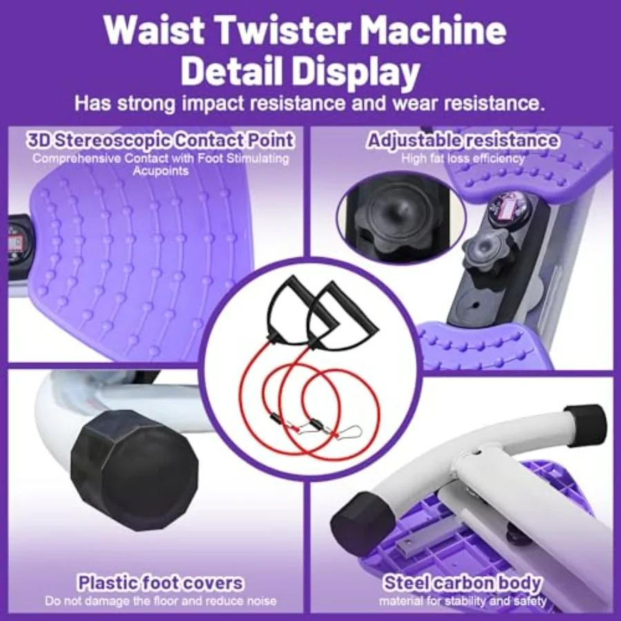 Waist Twisting Fitness Tool, Adjustable Waist Twisting Machine For Women Men, Ab Twister Board, 330 Lbs Capacity & Led Digital D