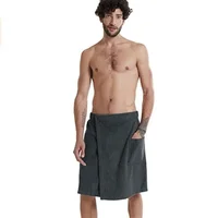 Men Soft Wearable Bath Towel with Pocket Bathrobes Shower Wrap Sauna Gym Swimming Holiday Spa Bath Beach Towel Toalla De Playa 3