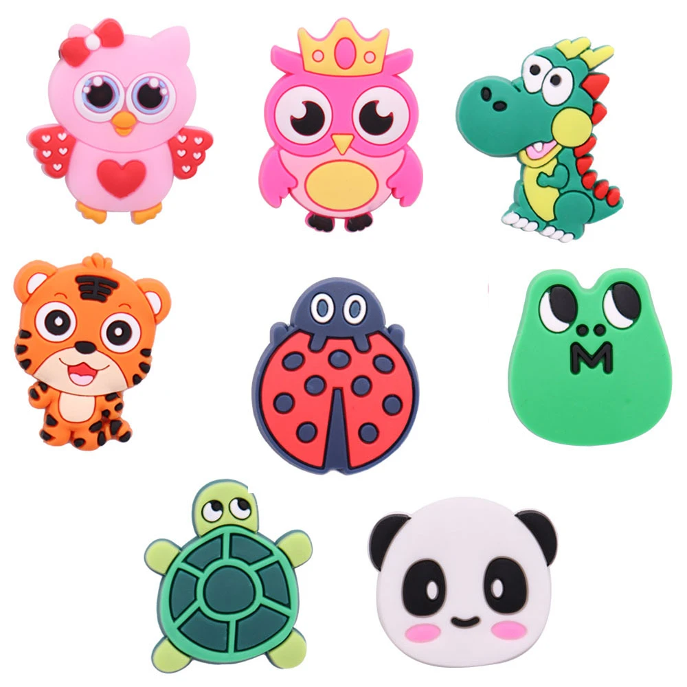 Dijes de PVC para Uds, 1 calzado de dibujos animados, animales Kawaii,  búho, dinosaurio, Tigre, Rana, Tortuga, Panda, insecto, cocodrilo de  silicona, accesorios de zapatilla| | - AliExpress