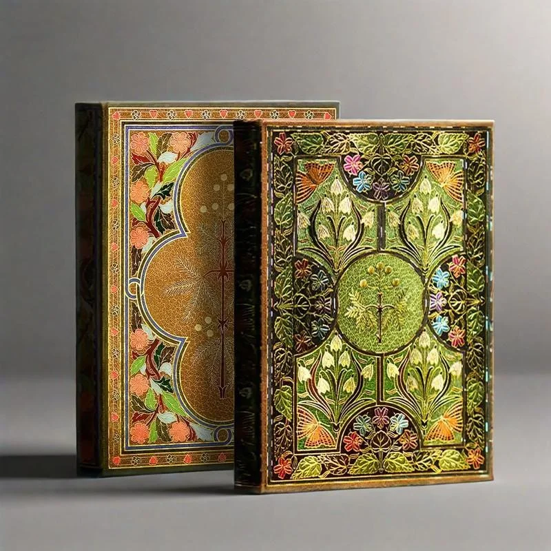 Wooden Hardcover Notebook with Bronzing Carving for Business Diary