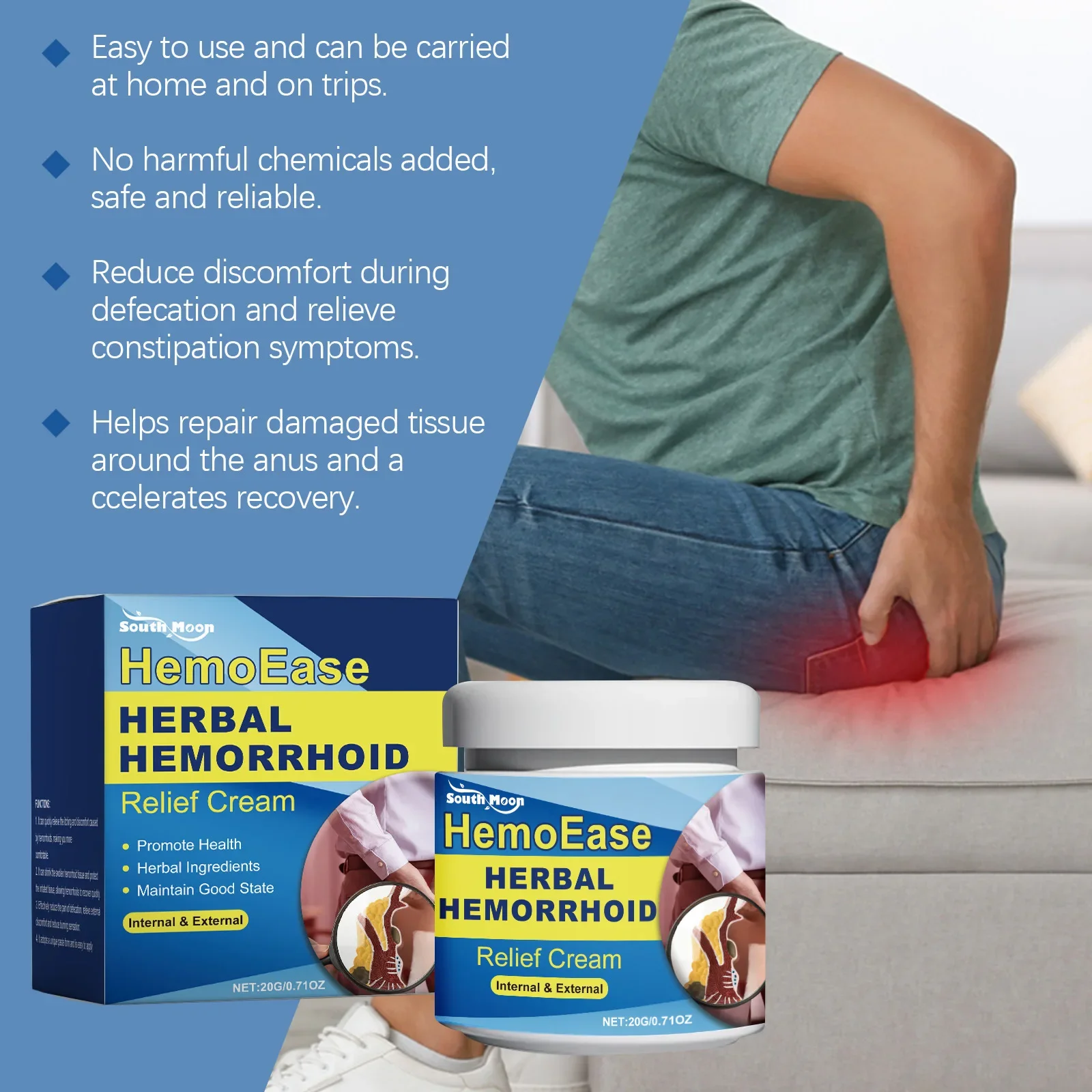 Hemorrhoids Removal Cream Anal Fissure Therapy External Piles Cure Anus Antipruritic Anti Swell Bleed Herbal Hemorrhoid Ointment