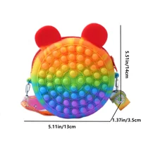 Cute cartoon colorful stress relief shoulder crossbody bag for boys and girls holiday gift kids stress relief pop fingertip toy 6