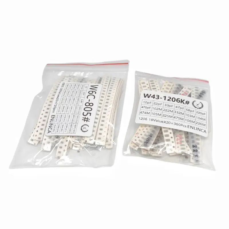 18-36Values 1pF-10uF Electronic Capacitor set 1206 SMD Ceramic Capacitors assortment kit 47PF 22NF 100NF 2.2UF 4.7UF 0603 0805 ceramic capacitor smd capacitor