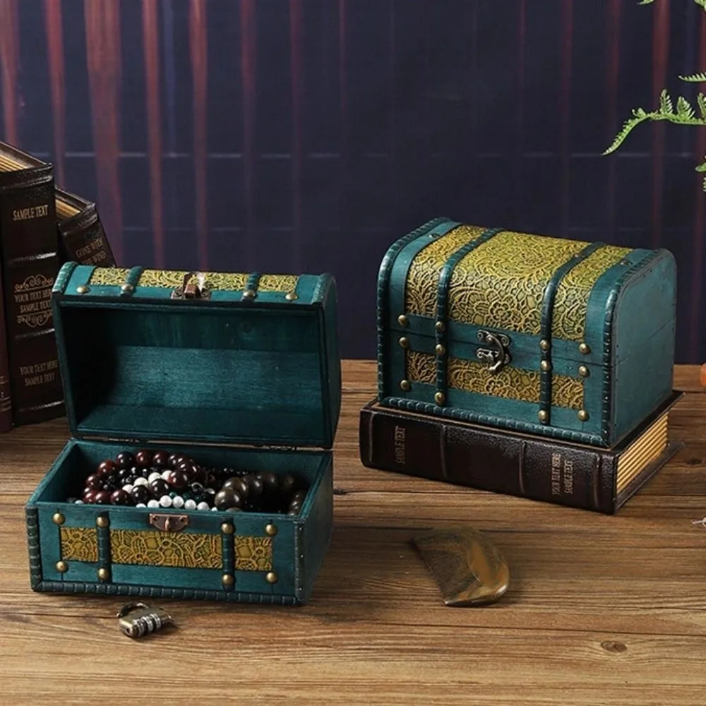 Antique Wooden Storage Box Wooden Carved Design Jewelry Keepsakes Box with Lid Antique Finish Organizers Case Wedding Gift