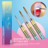 3pcs Kolinsky Acrylic Nail Brush Good Quality Nail Art Mink Brush Wood Handle Gel Builder Manicure Brush Drawing Tools 5