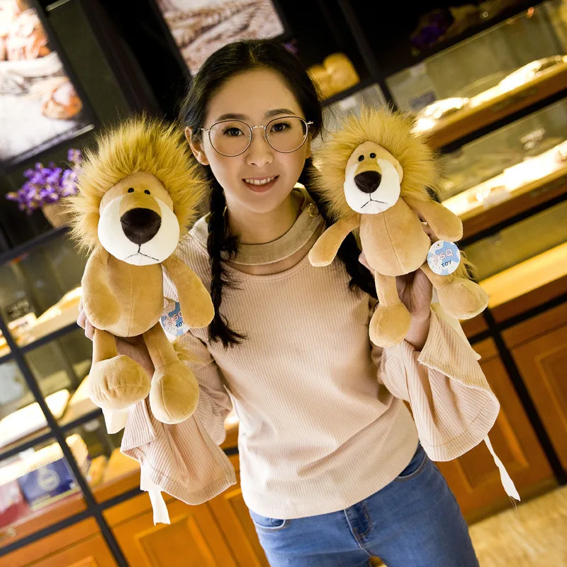 Stuffed Plush Animals Toys Soft Dolls Jungle Lion Elephant Tiger Dog Fox Monkey Deer Children Gift Kawaii Baby Kids Hobbie Toys 4