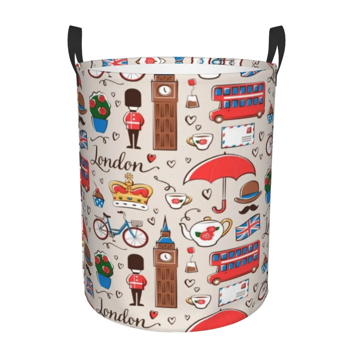 Cesto Portabiancheria Modello Londra Pieghevole Bandiera Britannica Uk Red Bus Clothes Cesto Per Bambini Giocattoli Per Bambini Cestino Portaoggetti