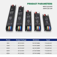 Ultra Thin Lighting Transformers 110V 220V to 12V 24V 60W 100W 200W 300W 400W For CCTV LED Strip Power Supply Adapter Driver - Image 2