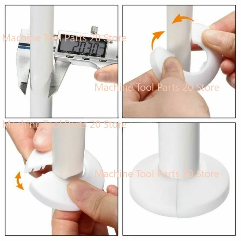 90-91mm Pipe Cover Decoration PP Radiator Escutcheon Water Pipe Cover White 2PCS