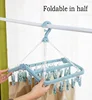 32 /12Clips Socks Clothes Drying Hanger with  Underwear Drying Folding Laundry Hanging Rack 4