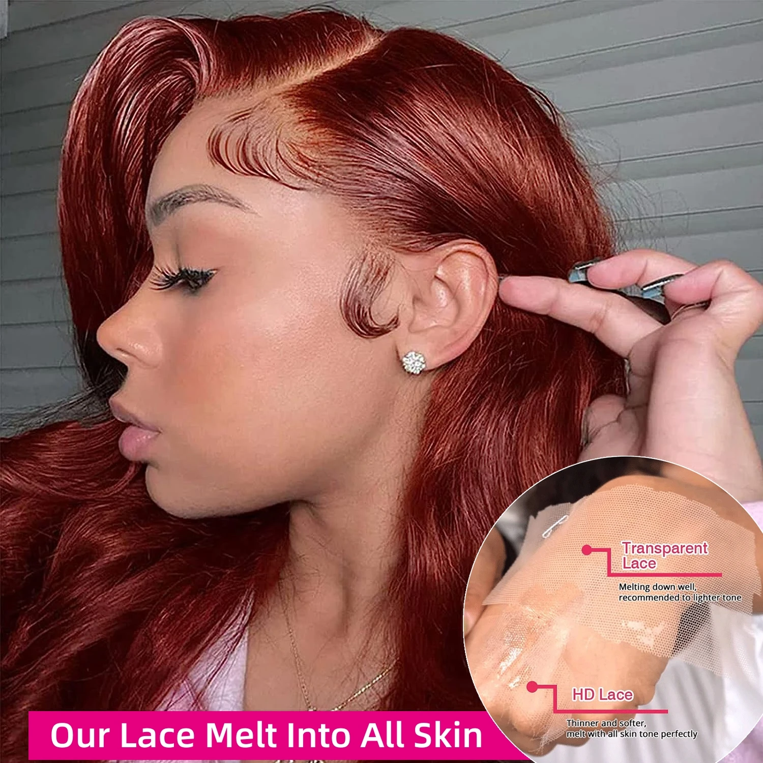 Reddish Brown Straight 13x6 Hd Lace Frontal Human Hair Wig Pre Plucked 13x4 Lace Frontal Wig Brazilian Human Hair Wigs For Women 3