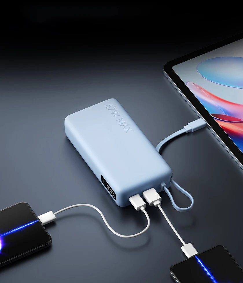 POWERBANK XIAOMI POWER BANK 67W 20000MAH (INTEGRATED CABLE) TAN - miniatura 3