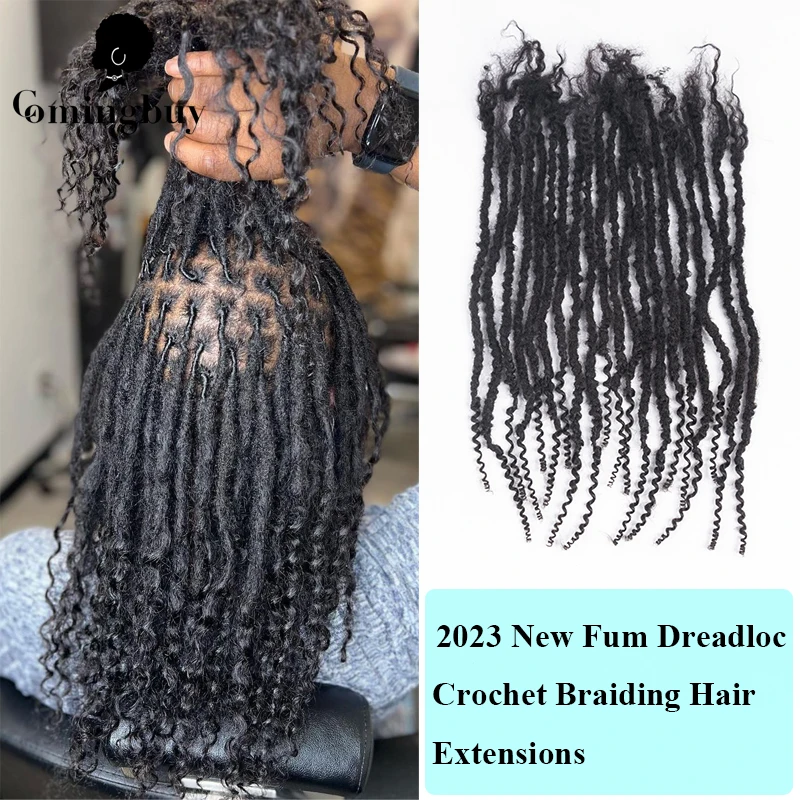 New Fum Dreadloc Braiding Hair Extension Real Human Hair Loc Extensions Hair With Curls Partten For Black Comingbuy