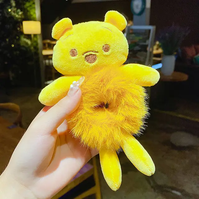 Plush Hair Band Animal Cute Bear Elastic Ponytail Holder Accessories For Woman Girl Hair Tie Kawaii Plush Toy Scrunchie Animal 05 bear