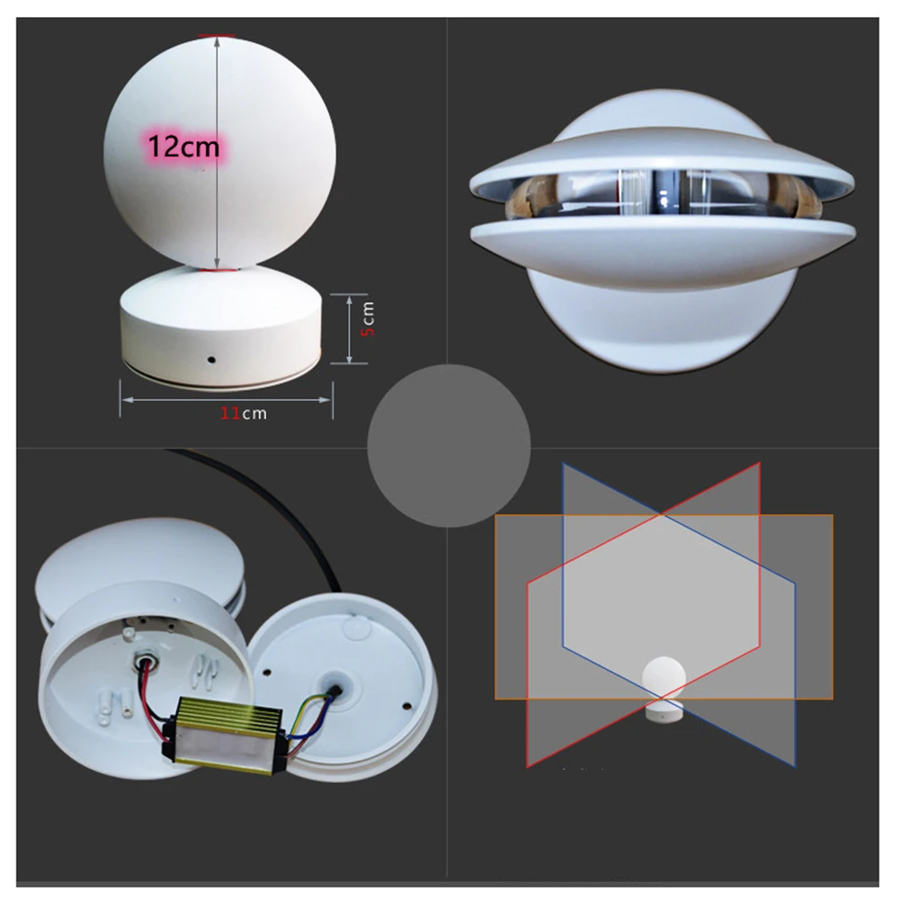 Round Shape 12w Led Window Sill Lights for Window Frame Wall Hotel Bar Corridor Led Door Lamps 360 Degree Lighting