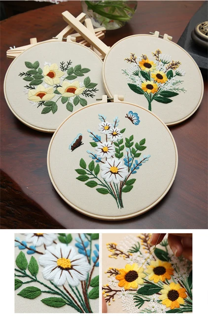 花と蝶の刺繍アート 花と蝶の刺繍キット,日曜大工の装飾,クロスステッチ,刺materials