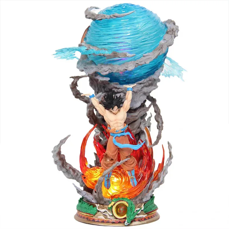 

25cm Son Goku Dragon Ball Anime Figure Super Genki Bomb Luminous Figures Gk Figurine Pvc Statue Model Doll Collectible Gifts To