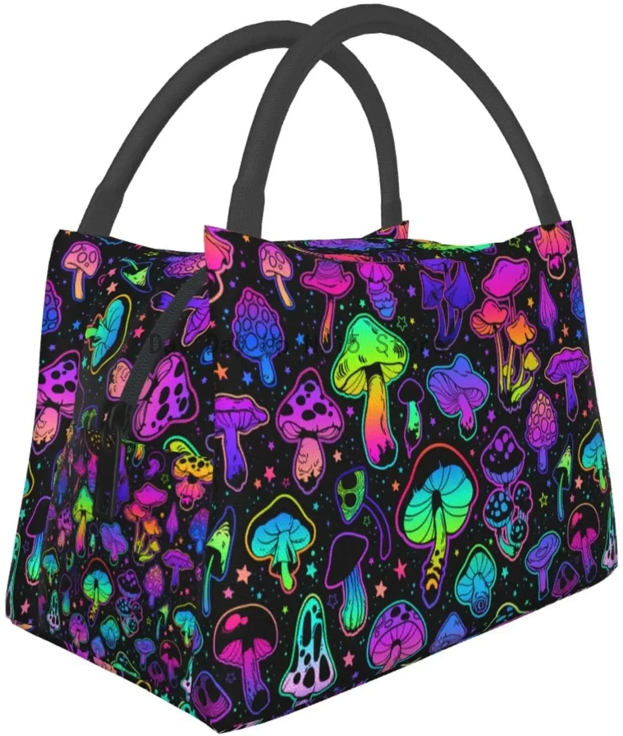 

Magic Hallucination Mushrooms Lunch Bag Portable Large Insulation Tote Cooler Cooling Box