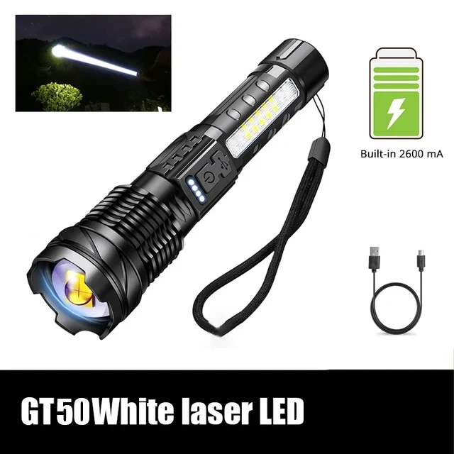 Powerful XHP50 LED Flashlight Waterproof 18650 Torch With