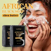 100g African Black Soap Acne Treatment Deep Cleaning Exfoliate Facial Moisturizing Skin Smoothing Face Soap for Skin Care 1