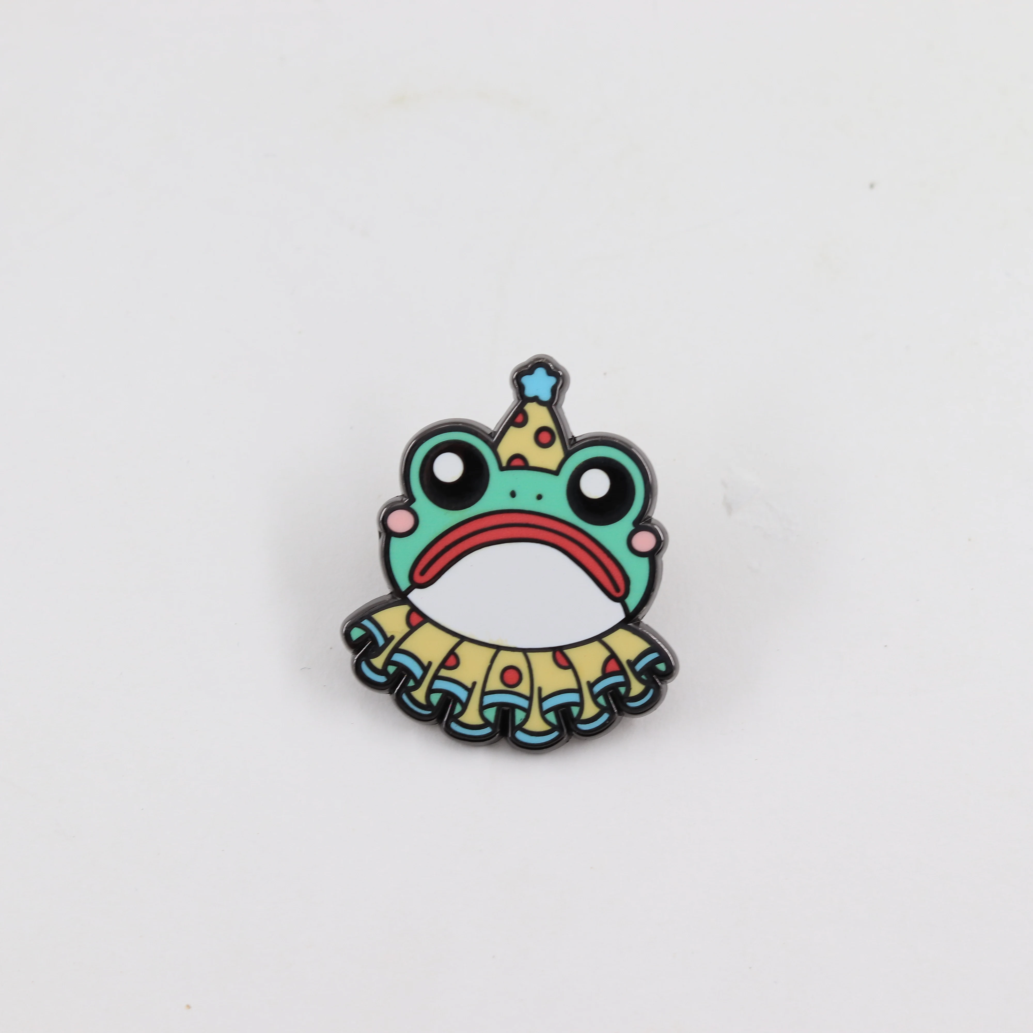 Lustiger Clown-Frosch Emaille-Pin, Trauriger Frosch-Brosche, Zirkustier-Abzeichen, Kawaii Metall-Schmuck, Geschenk für Kinder und Fans, für Rucksack und Jacke – Detail 12