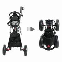 Factory Hot Selling Hot Sale New Durle 4 Wheel Golf Trolley Easy Folding Golf Push Cart Multi Functional Golf Bag Cart for Cours
