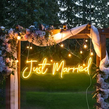 Just Married Neon Signs Wedding Party