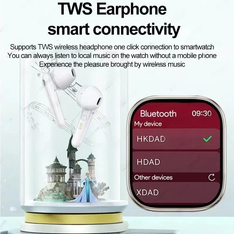 HK9 Pro Max + Gen4 AMOLED 스마트 워치 남녀공용 NFC 나침반 ChatGPT 사진 앨범 스마트워치 시리즈 9 심박수 스포츠 워치 2024