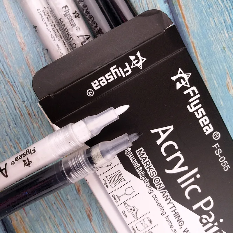 ARTEZA Set Di 2 Pennarelli Acrilici 3 In 1 – Bianco E Nero, Punta Multilinea 5-15 Mm, Per Vetro, Rocce, Legno, Zucche