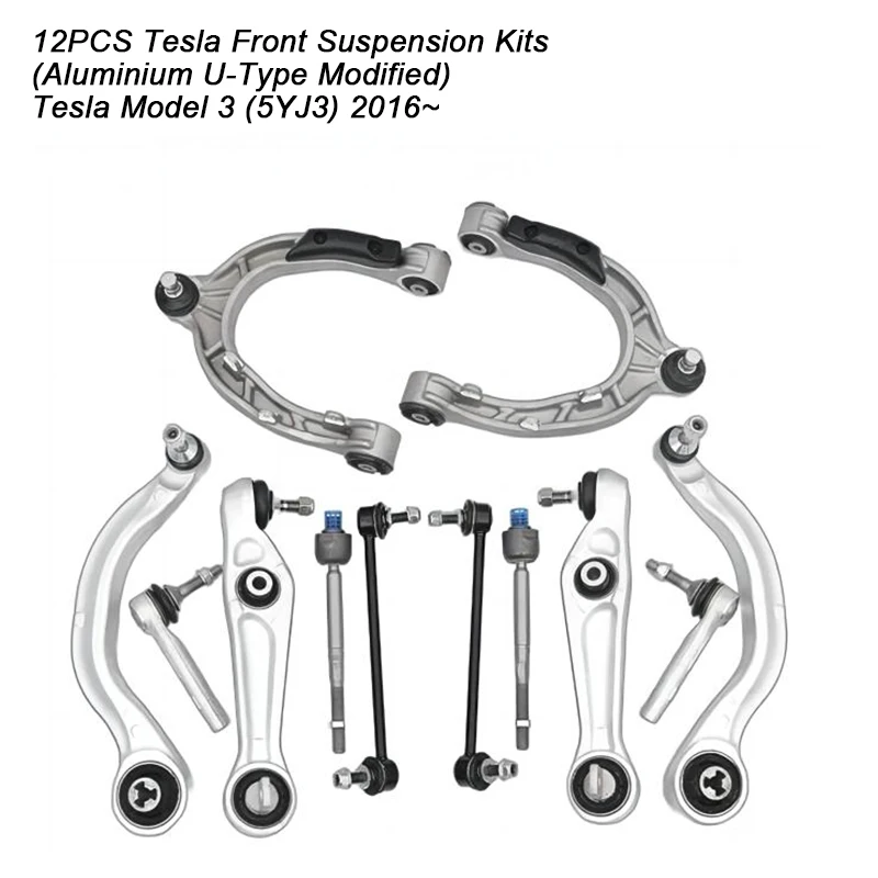 A-Premium Set Of 4, Front Inner & Outer Tie Rod End Kit, Compatible With Tesla Model 3 2017-2021, Model Y 2020-2021