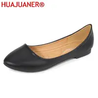 Women Flat Shoes Slip-on Pointed Toe Lady Loafers Plus Size 44 45 46 Shallow Single Low Heel Pregnant Woman Flats Zapatos Mujer 1