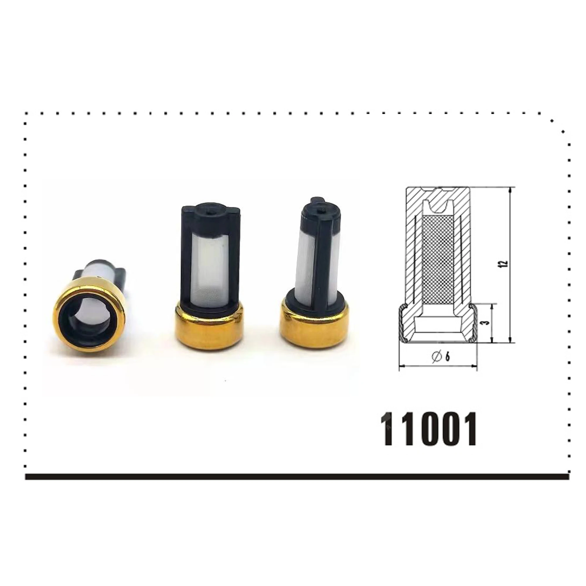 Kit De 10 Paniers De Filtre à Injecteur De Carburant Partuto Pour Honda - Pièces De Réparation Voiture En Plastique Noir