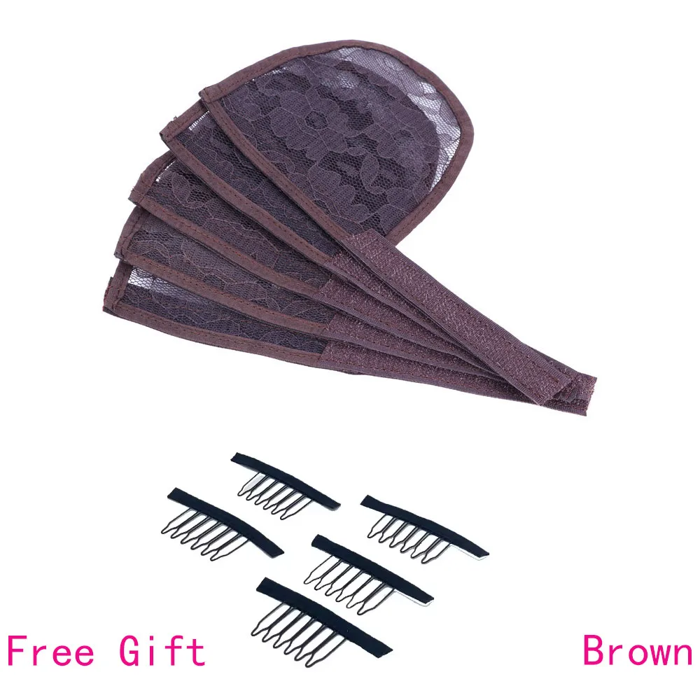 Pferdeschwanz Net 5Pcs Perücke Machen Kappe Haarnetz Für Frauen Und Haar Kämme Schwarz Farbe Perücke Zubehör Werkzeuge Für Pferdeschwanz – Detail 2