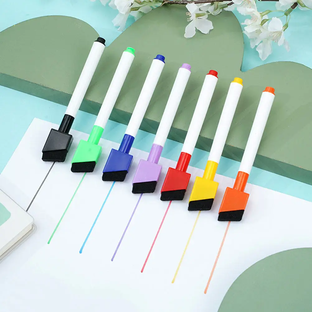 8Pcs 다채로운 지울 수 있는 화이트보드 마커 파인 팁 생생한 색상 학교 사무실 창의적 글쓰기를 위한 드라이 지우기 펜
