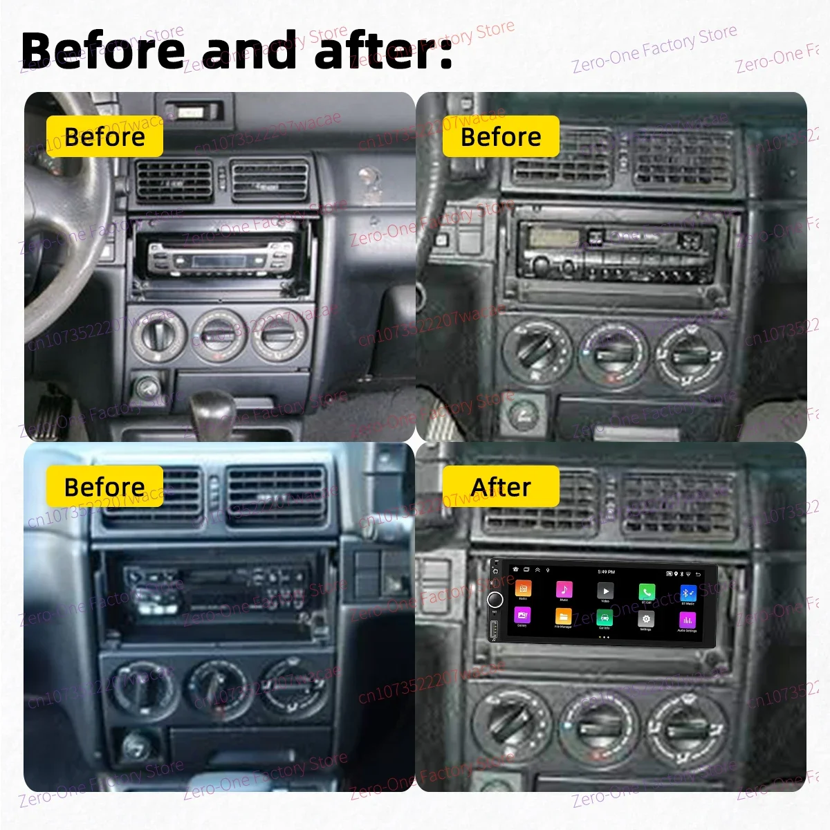 カーオーディオ R Carplay Android Auto 1 Din Radio Android Car Multimedia for
