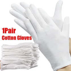 Gardening & Work Gloves - White Pure Cotton, Enhanced Elasticity, Sweat - Absorbing Mittens (38300494 - 1Pair)