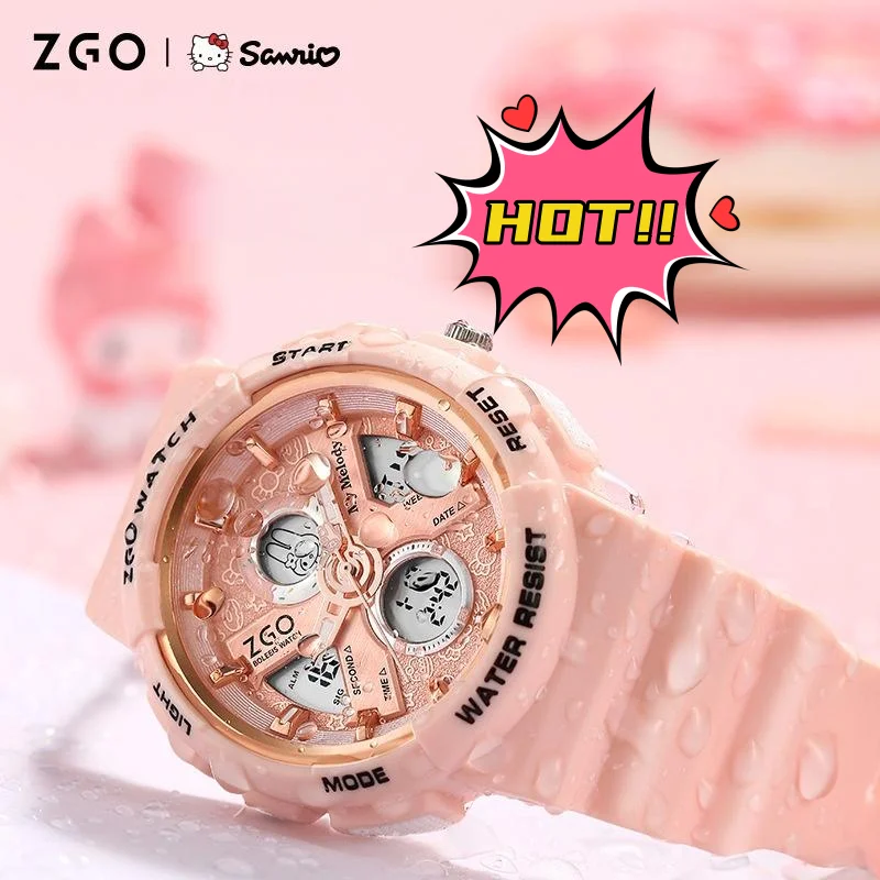 

Часы Kawaii Sanrio с розовой мелодией, милые аниме водонепроницаемые спортивные электронные часы, школьные детские часы для девочек, хороший подарок на день рождения, детские часы
