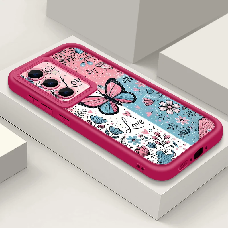 Blue Pink Butterfly Floral Phone Case
