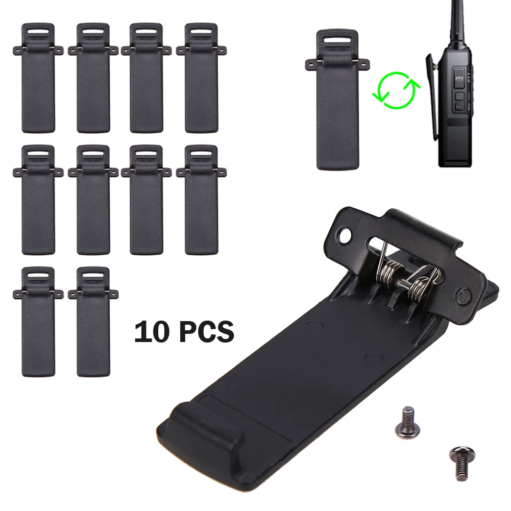 10Pcs Belt Clips Screws Walkie Talkie Spare Part Back Belt Clip For