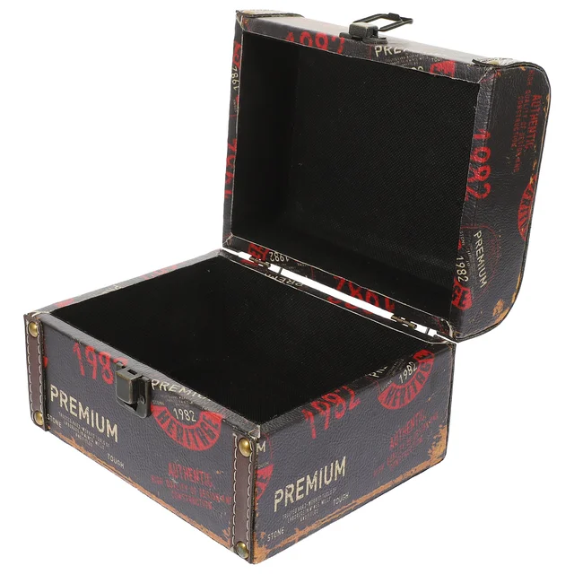 Retro Doboz Csecsebecse Tároló Kincses Gyerekek Játékszervező Tartályok Szüreti Ékszer Tok Fa Stílusú Gyermek - Image 2