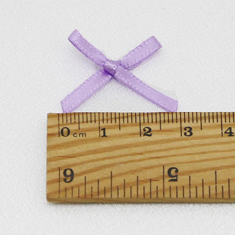 (100pcs/pack)3x3cm Mini Ribbon Bows Multi-colored Small Size Polyester Satin Ribbons Bow Flower Handwork Craft Decoration DIY