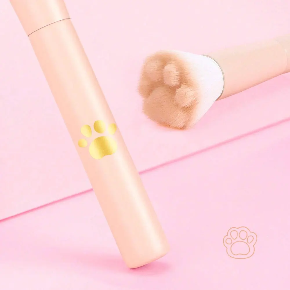 1pc New Cat Paw Blush Brush With Storage Box, Professional Makeup Tool Suitable For All Skin Types 3