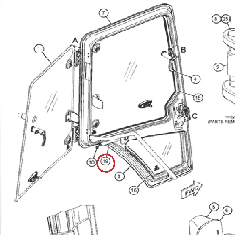 CAB DOOR GAS SPRING caterpillar CAT BACKHOE LOADER 432F2,420F2,430F2,422F2,444F2,434F2,427F2,416F2,415F2,428F2