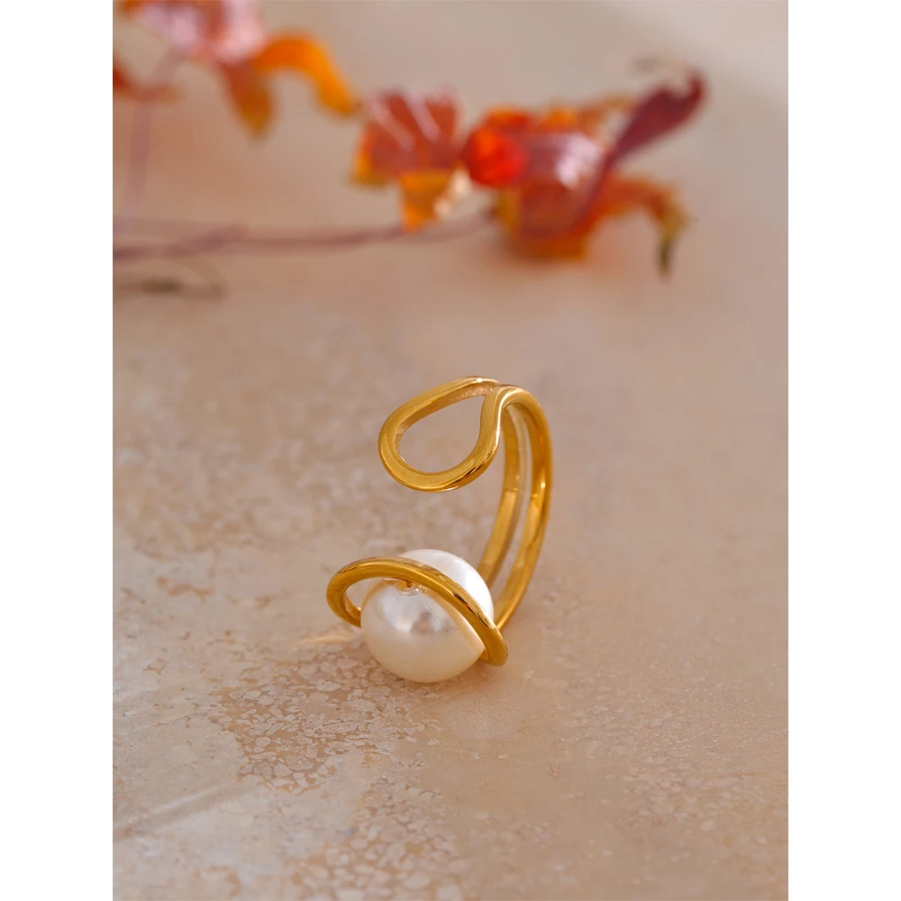 Yhpup Size 567 Simulated Pearls Open Ring for Women