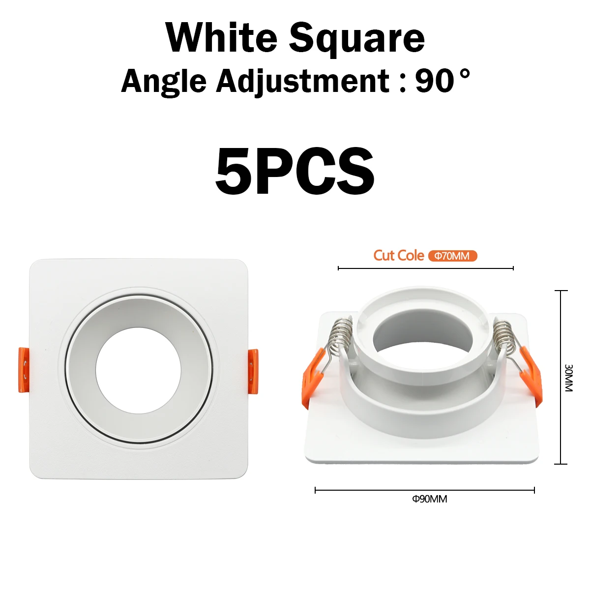 5pcs white square